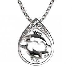 BeKid dětský zlatý přívěsek 047 ryby Bílé zlato - 585 Diamant