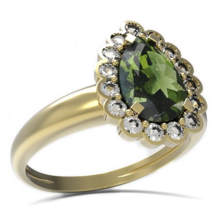 BG prsten s kapkovitým kamenem 519-I - Kov: Stříbro 925 - rhodium, Kámen: Granát