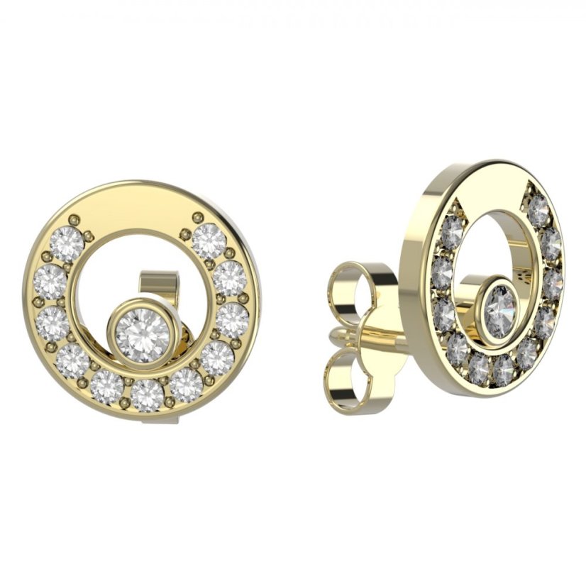 BG zlaté diamantové náušnice 1579 Žluté zlato - 585 Diamant lab-grown