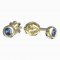 BeKid, Gold kids earrings -101 - Switching on: Circles 15 mm, Metal: Yellow gold 585, Stone: Dark blue cubic zircon