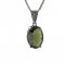 BG pendant oval 684-1 - Metal: Silver 925 - rhodium, Stone: Moldavit and garnet