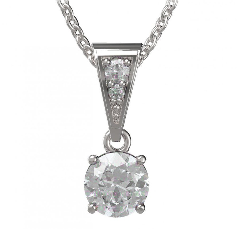 BG zlatý přívěšek  727 Bílé zlato - 585 Diamant