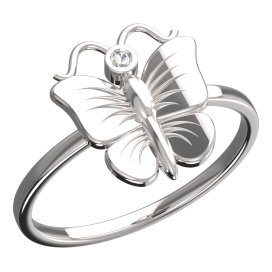 BeKid dětský prsten  motýlek 823 Bílé zlato - 585 Bílý kubický zirkon