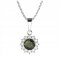 BG pendant circular 098-0 - Metal: Silver 925 - rhodium, Stone: Garnet