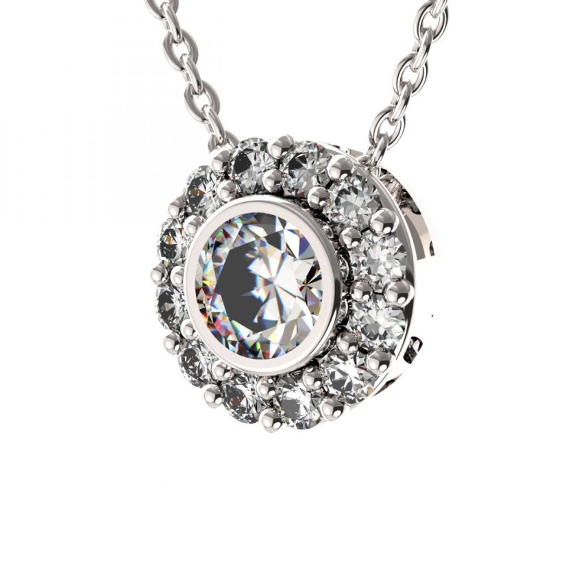 BG zlatý přívěšek  744 Bílé zlato - 585 Diamant