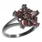 BG prsten ve tvaru hvězdy 521-V - Kov: Stříbro 925 - rhodium, Kámen: Granát