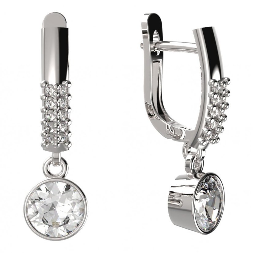 BG zlaté náušnice 724 Bílé zlato - 585 Diamant