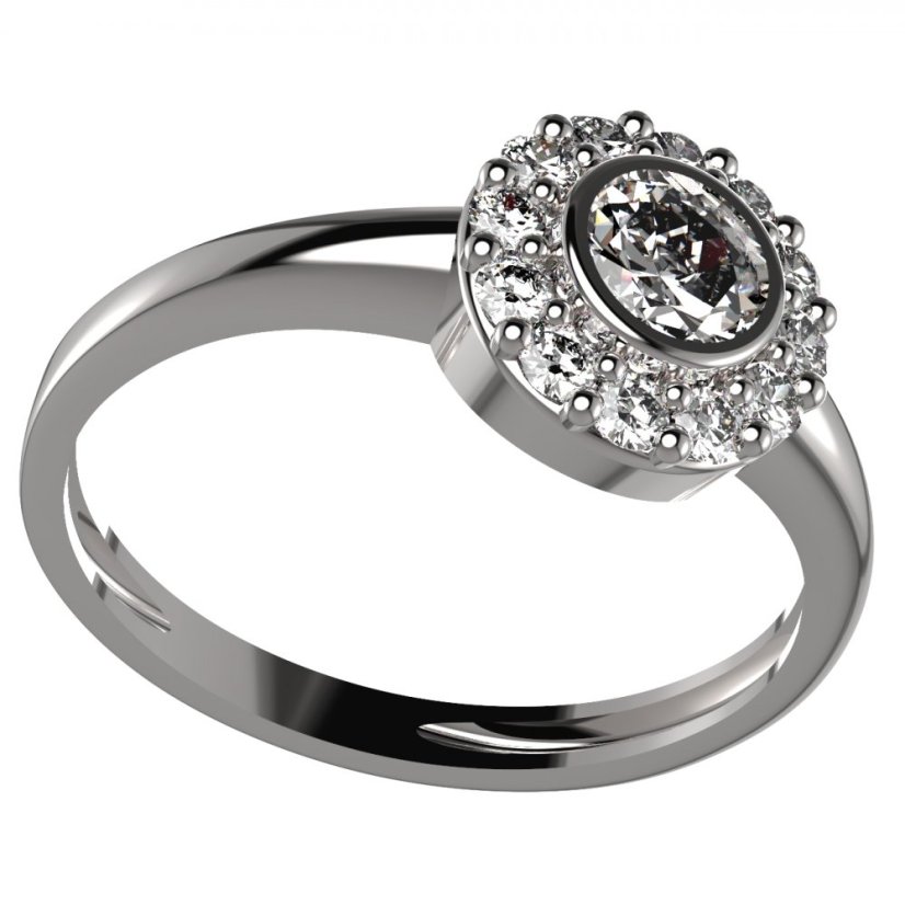 BG zlatý diamantový prstýnek 744 Bílé zlato - 585 Diamant lab-grown