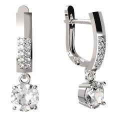 BG zlaté náušnice 727 Bílé zlato - 585 Diamant