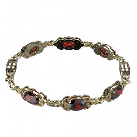 BG garnet bracelet  961 - Metal: Silver 925 - rhodium, Stone: Garnet