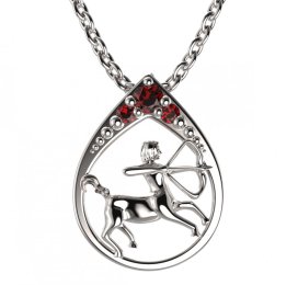 BG granátový přívěšek Střelec 047 Stříbro 925 - rhodium Granát