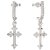 BG zlaté náušnice křížek 1109 Bílé zlato - 585 Diamant