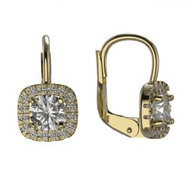 BG zlaté náušnice s lab-grown 1481 Žluté zlato - 585 Diamant lab-grown