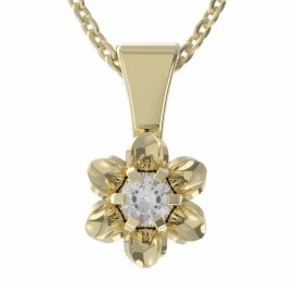 BG zlatý přívěšek 877 Žluté zlato - 585 Diamant