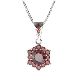 BG přívěs kulatý 230-1 Stříbro 925 - rhodium Granát