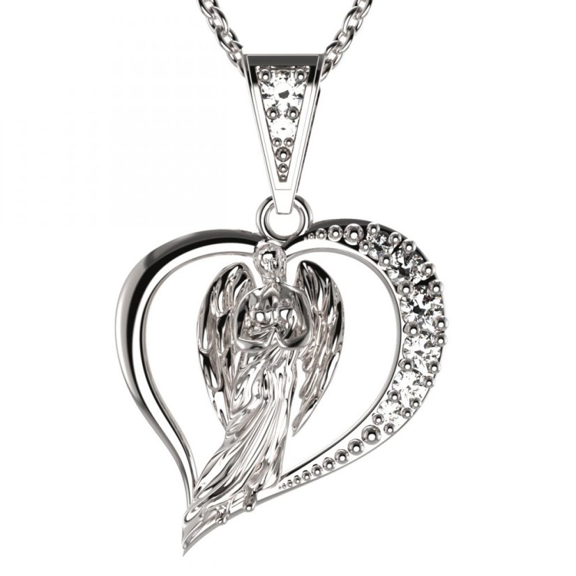 BG přívěšek anděl 1179 Bílé zlato - 585 Diamant