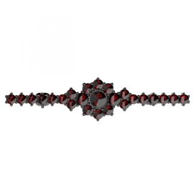 BG brož 017 Stříbro 925 - ruthenium (30-90dní) Granát