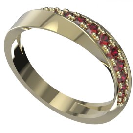 BG prstýnek 1451 Stříbro 925 - pozlacené Granát