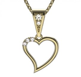 BG zlatý přívěšek srdíčko 1165 Žluté zlato - 585 Bílý kubický zirkon