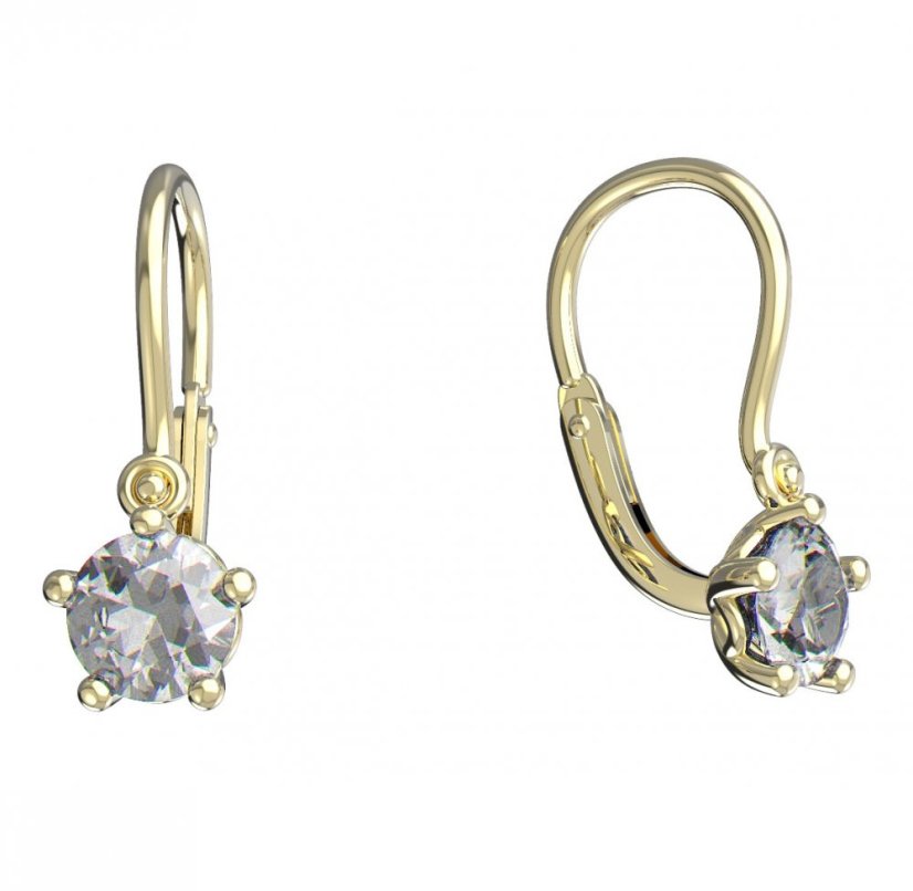 BeKid dětské náušnice 874 Žluté zlato - 585 Diamant