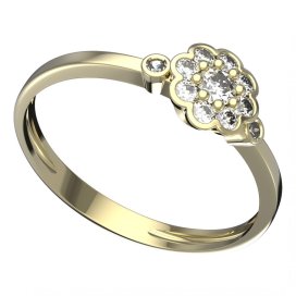BG zlatý prstýnek 552 L Žluté zlato - 585 Diamant