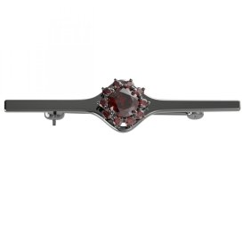 BG brož 511I Stříbro 925 - ruthenium (30-90dní) Granát