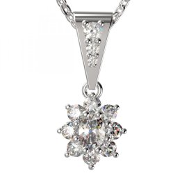 BG zlatý diamantový přívěšek  627 Bílé zlato - 585 Diamant lab-grown