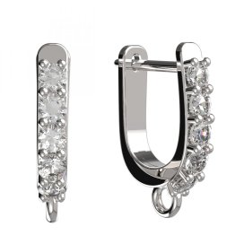 BG zlatý závěs dámské náušnice /93 Bílé zlato - 585 Bílý kubický zirkon