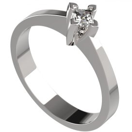 BG zlatý diamantový prstýnek 775 Bílé zlato - 585 Diamant lab-grown