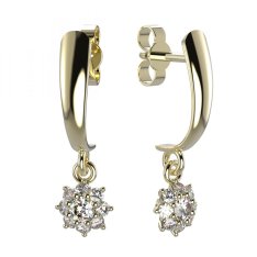 BG zlaté náušnice 886 Žluté zlato - 585 Diamant