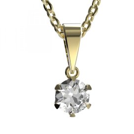 BG zlatý přívěšek 876 Žluté zlato - 585 Bílý kubický zirkon