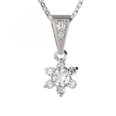 BG zlatý přívěšek s diamanty 978 Bílé zlato - 585 Diamant lab-grown