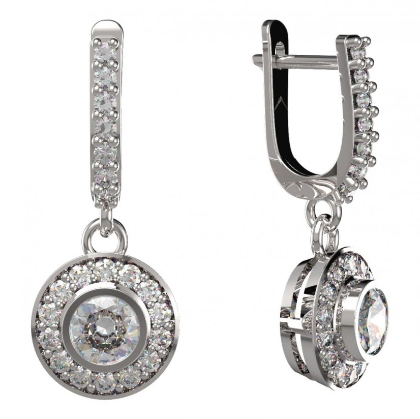 BG zlaté náušnice -  754 Bílé zlato - 585 Diamant