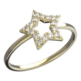 BeKid dětský prsten hvězdička 826 Žluté zlato - 585 Bílý kubický zirkon