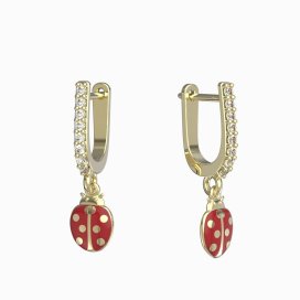 BeKid dětské náušnice beruška 1206 Žluté zlato - 585