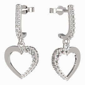 BeKid dívčí náušnice srdíčko 1263 Bílé zlato - 585 Diamant