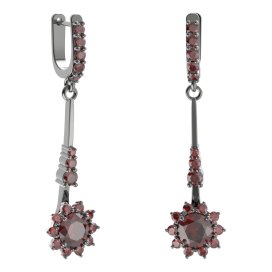 BG náušnice kruhováho tvaru 511-B93 Stříbro 925 - ruthenium (30-90dní) Granát