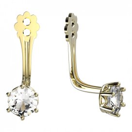 BeKid zlatý kompoment dětské náušnice 4MM - 4 Žluté zlato - 585 Bílý kubický zirkon