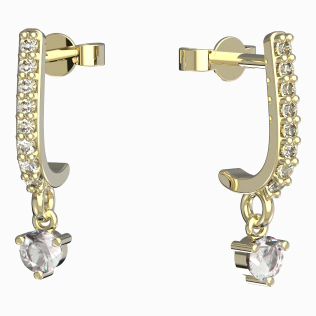 BeKid dětské náušnice 780 Žluté zlato - 585 Diamant