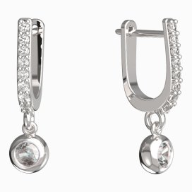 BG zlaté náušnice 102 Bílé zlato - 585 Diamant