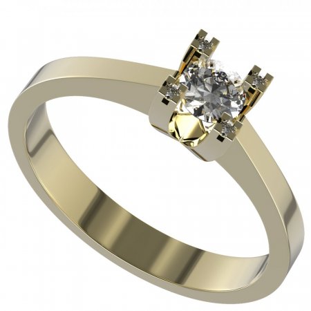 BG zlatý diamantový prstýnek 763 - Kov: Žluté zlato 585, Kámen: Diamant lab-grown