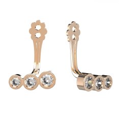 BG komponent k naušnicím tři diamanty - TZ Růžové zlato 585 (30-90dní) Diamant lab-grown