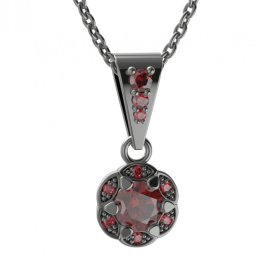 BG přívěs kulatý 994-2 Stříbro 925 - ruthenium (30-90dní) Granát