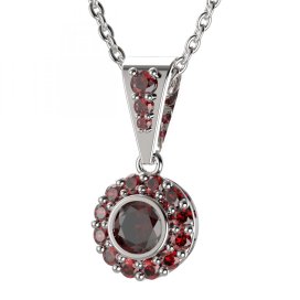 BG přívěs vsazený granát 744-2 Stříbro 925 - rhodium Granát
