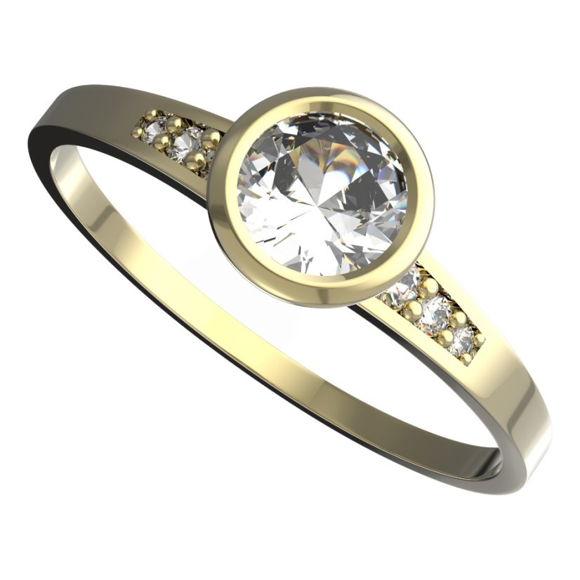 BG zlatý prstýnek 557 J Žluté zlato - 585 Diamant