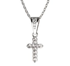BG zlatý přívěšek křížek 580 Bílé zlato - 585 Diamant