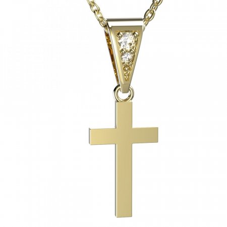 BG zlatý přívěšek křížek 1103 - Druh kamene: Kubický zirkon, Kov: Bílé zlato 585, Ouško: Ouško 0