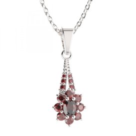 BG přívěs s centrálním oválným kamenem 627-G Stříbro 925 - rhodium Granát
