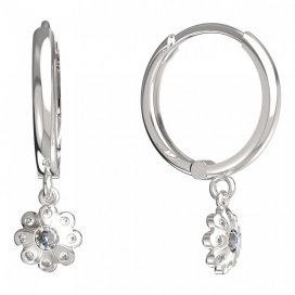 BeKid dětské náušnice kvítek 838 Bílé zlato - 585 Diamant