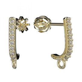 BG zlatý závěs dámské náušnice /91 Žluté zlato - 585 Bílý kubický zirkon